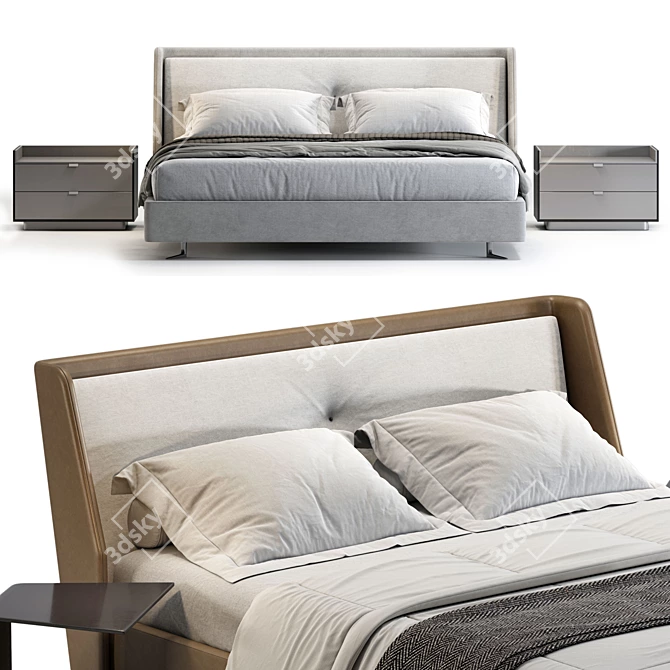 Modern Minotti Spencer Bed Model 3D model image 4