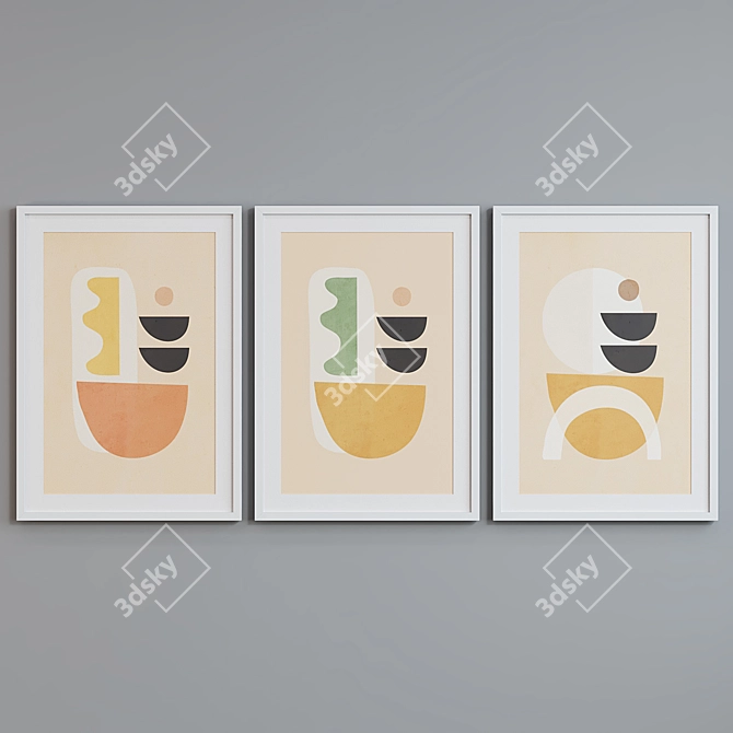 Modern Abstract Picture Frame Set 3D model image 4