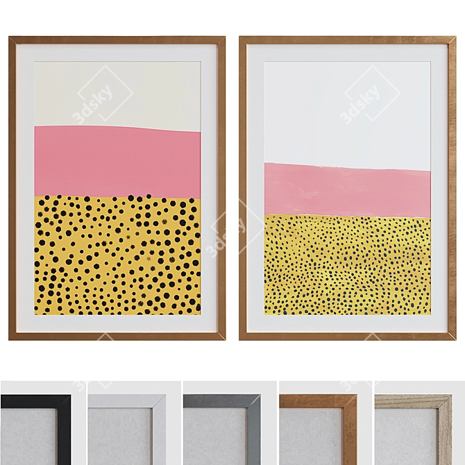 Abstract Modern Picture Frame Set 3D model image 1