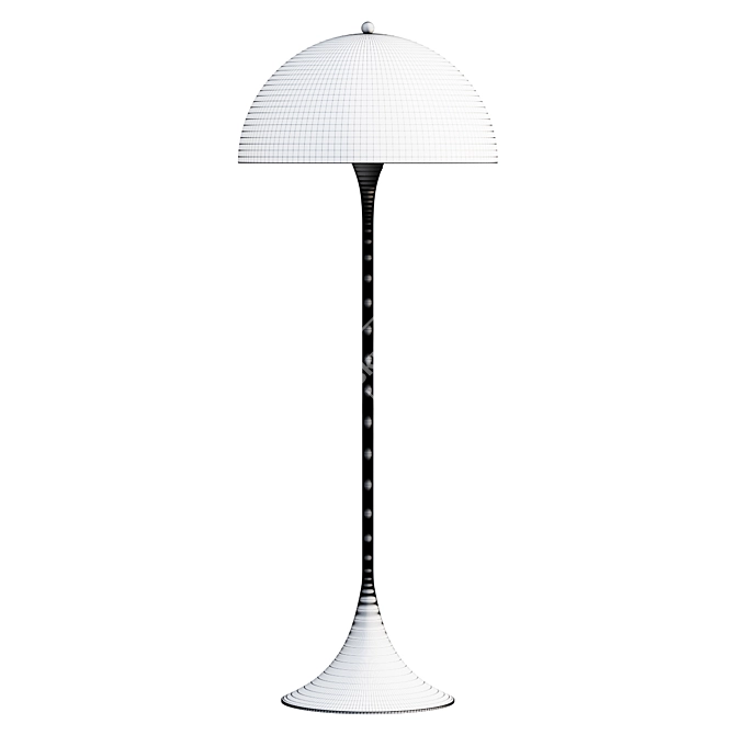 Verner Panton Design Floor Lamp 3D model image 2