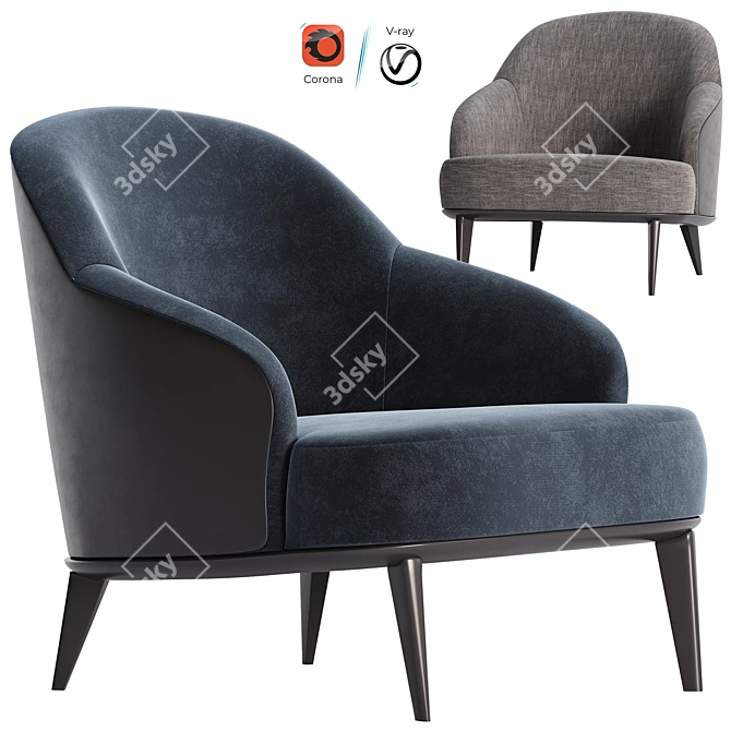 Modern Minotti Leslie Armchairs 2017 3D model image 1