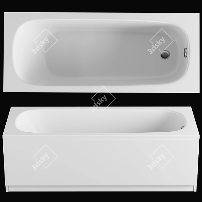 Roca Contesa 140x70 Steel Bathtub 3D model image 1