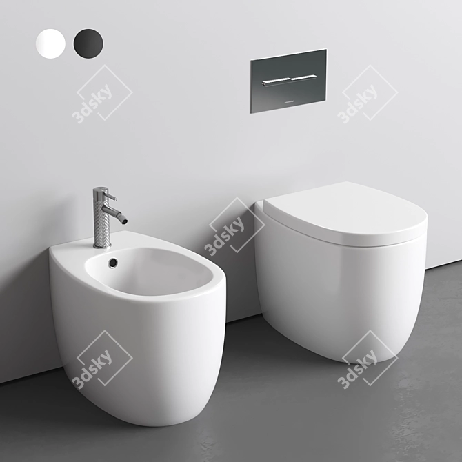 Italian Nic Milk Toilet Set 3D model image 1