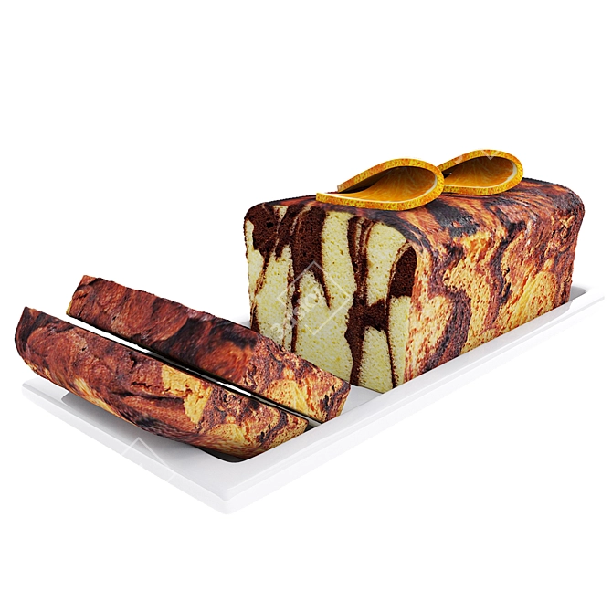 Marble Cake 3D Model Kit 3D model image 2