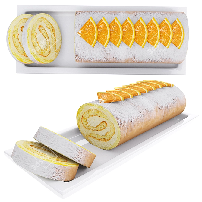 High-Quality Orange Roll 3D Model 3D model image 1