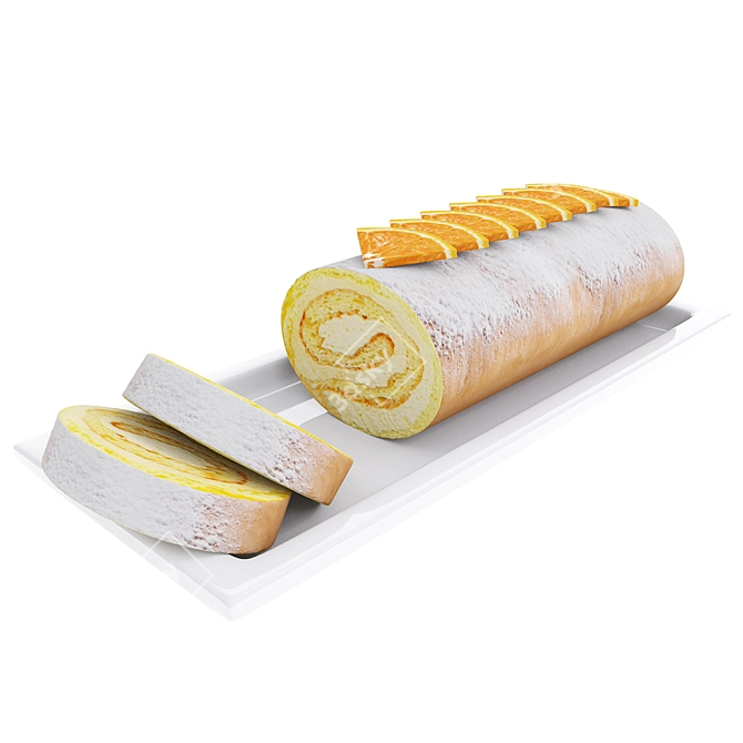 High-Quality Orange Roll 3D Model 3D model image 2