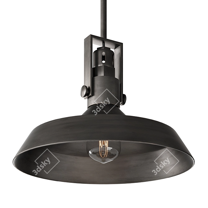 Modern Metal Shade Pendant Fixture 3D model image 1