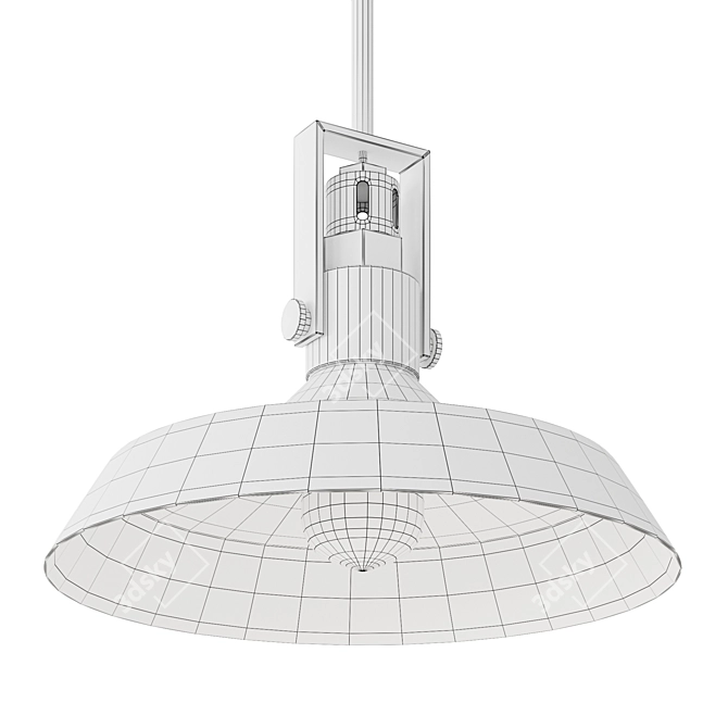 Modern Metal Shade Pendant Fixture 3D model image 3