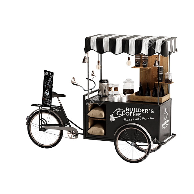 Mobile Coffee Bike Set 3 3D model image 1