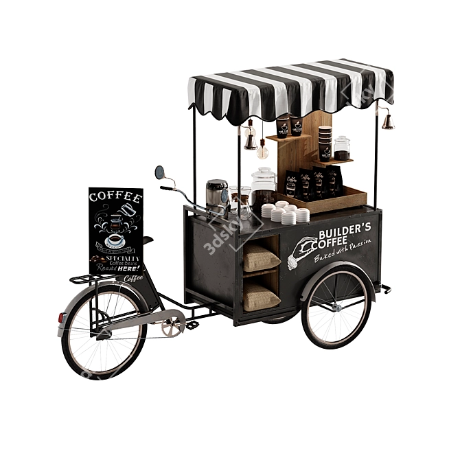 Mobile Coffee Bike Set 3 3D model image 3