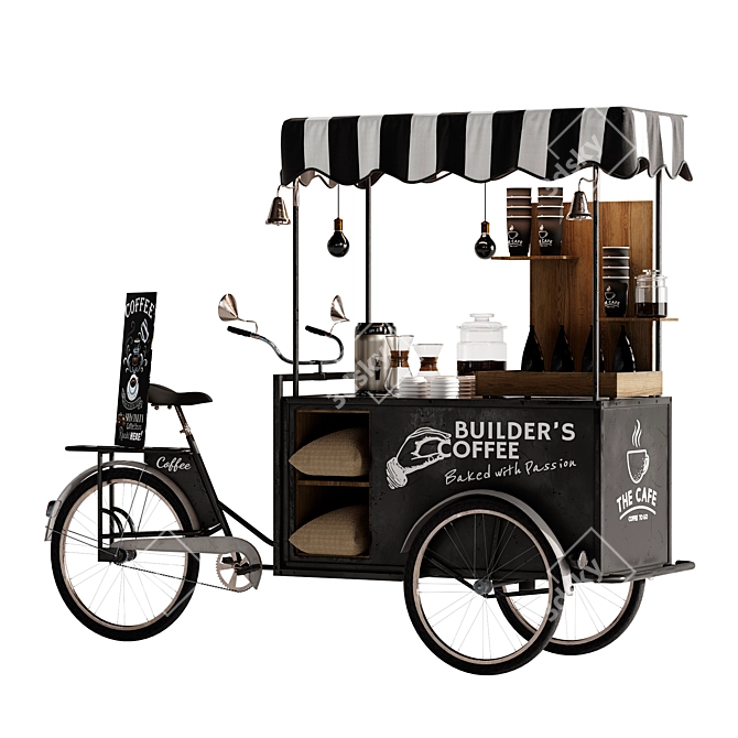 Mobile Coffee Bike Set 3 3D model image 5