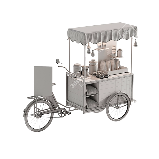 Mobile Coffee Bike Set 3 3D model image 6