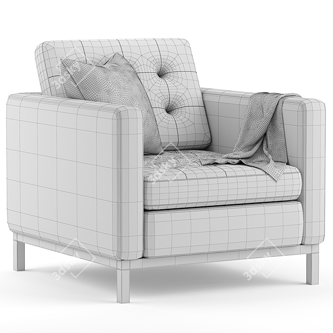 Elegant Loft Armchair Set of 2 3D model image 4