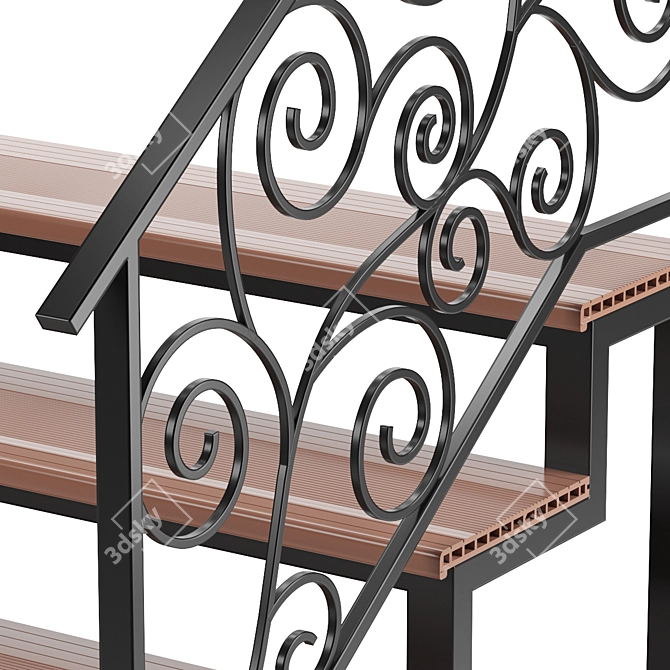 Forged DPC Step Metal Staircase 3D model image 3