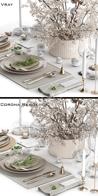 Title: Decor Set with Tableware 3D model image 3