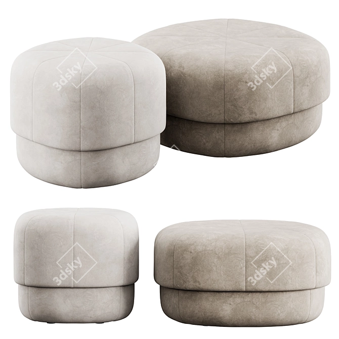 Circus Pouf: Stylish Comfort Seating 3D model image 1