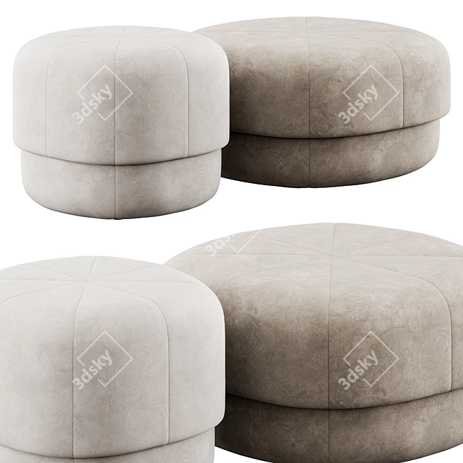 Circus Pouf: Stylish Comfort Seating 3D model image 2