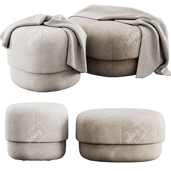 Circus Pouf: Stylish Comfort Seating 3D model image 3