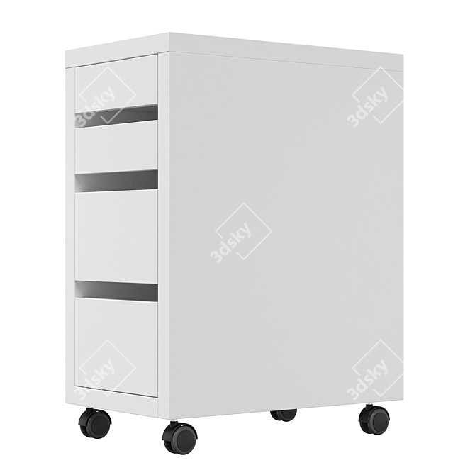 IKEA Micke Drawer Cart on Wheels 3D model image 3