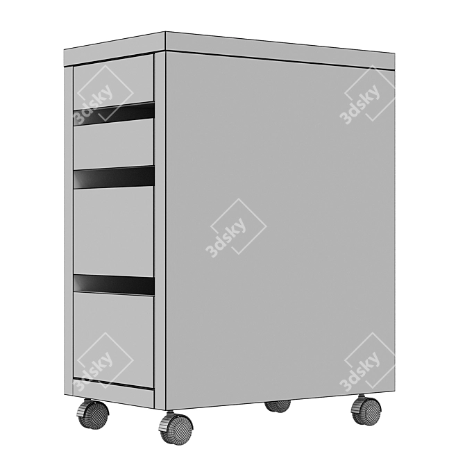 IKEA Micke Drawer Cart on Wheels 3D model image 5