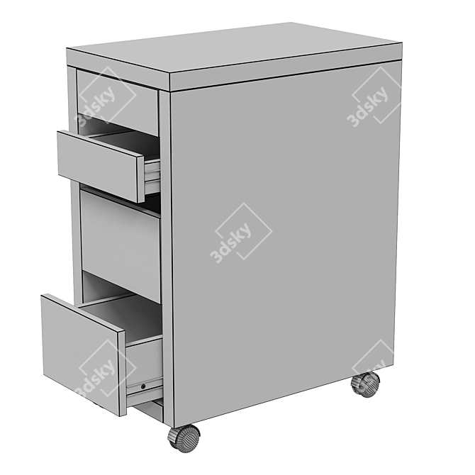 IKEA Micke Drawer Cart on Wheels 3D model image 6