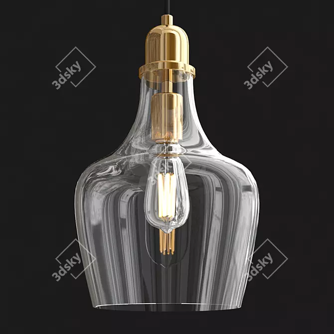 Luxury Hampton Hill Pendant Light 3D model image 2