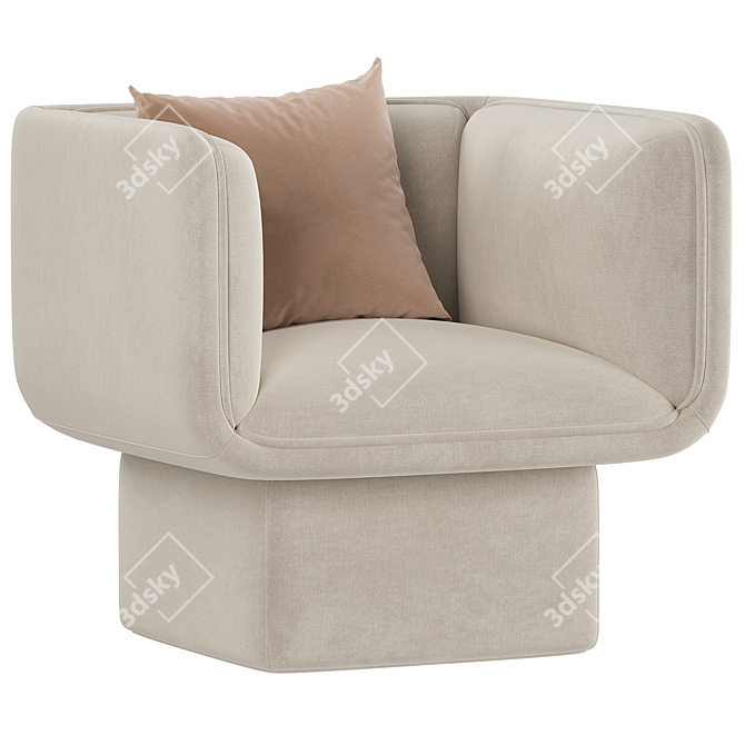 Modern Block Armchair 2014 - Corona 3D model image 3