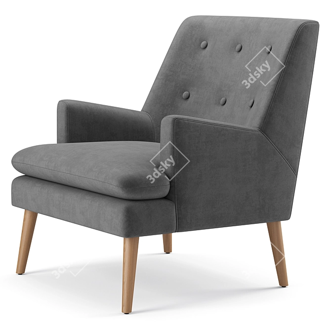 Modern Upholstered Lounge Chair 3D model image 1