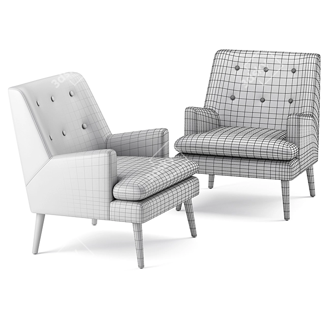 Modern Upholstered Lounge Chair 3D model image 7