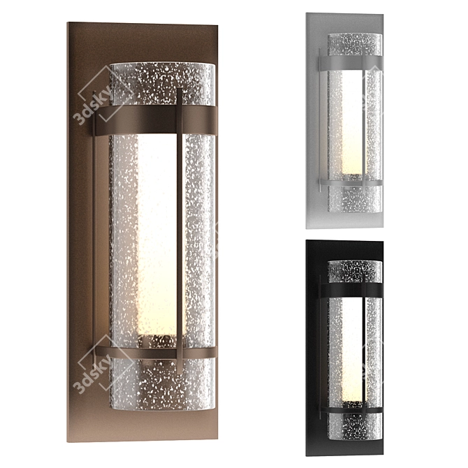 Modern Banded Glass Sconce 3D model image 1