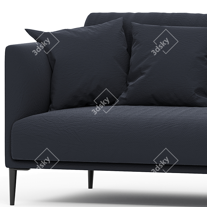 Modern Velvet Oscar Compact Sofa 3D model image 2