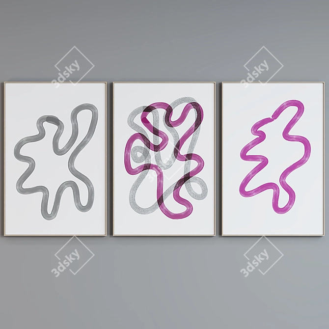 Modern Abstract Picture Frame Set 3D model image 5