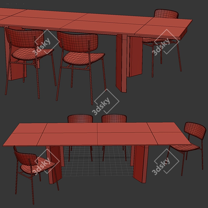 Stylish Calligaris Tower Table Set 3D model image 2