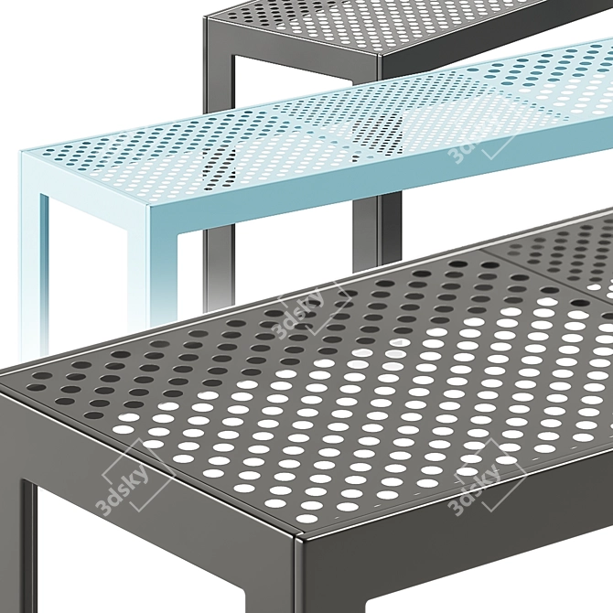 Urban Fusion Wooden Bench, 161cm 3D model image 2