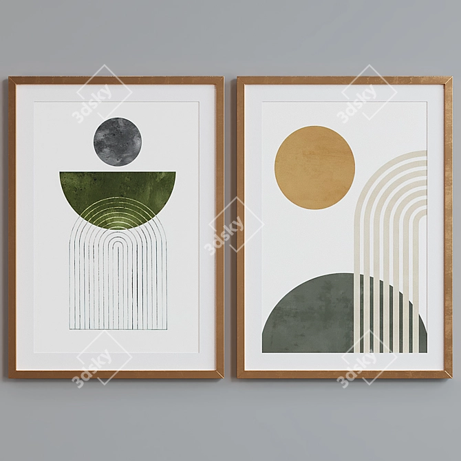 Modern Abstract Picture Frame Set 3D model image 2