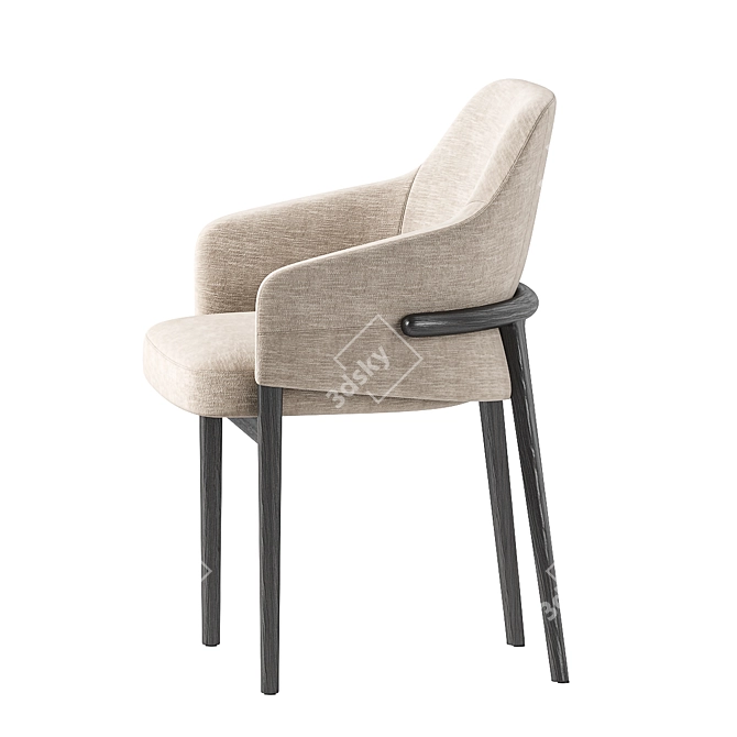 Laura Velvet Upholstered Wood Chair 3D model image 3