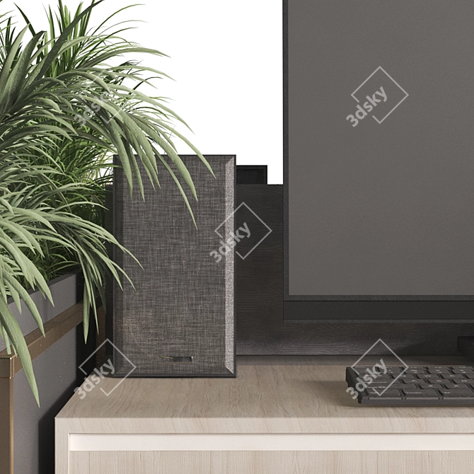 Modern Desk and Decor Set 3D model image 9