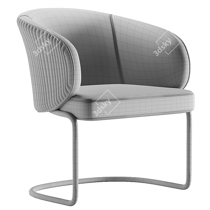 Stylish Carmen Steel Chair 3D model image 3