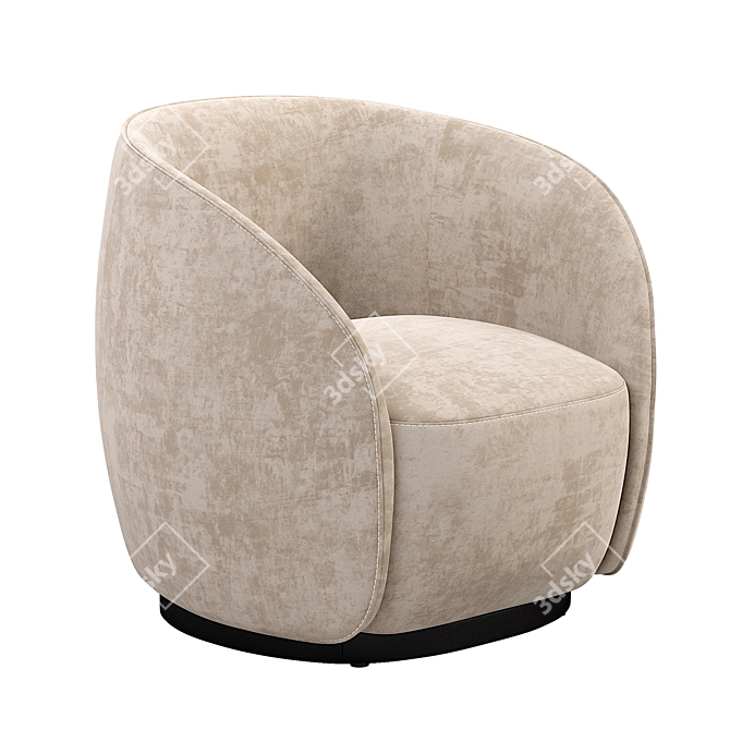 Plush Bouclé Accent Chair 3D model image 1