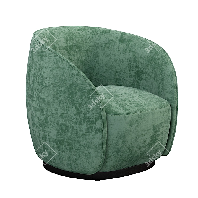 Plush Bouclé Accent Chair 3D model image 3