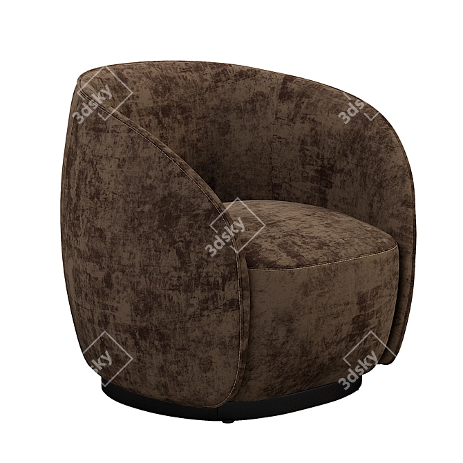 Plush Bouclé Accent Chair 3D model image 5