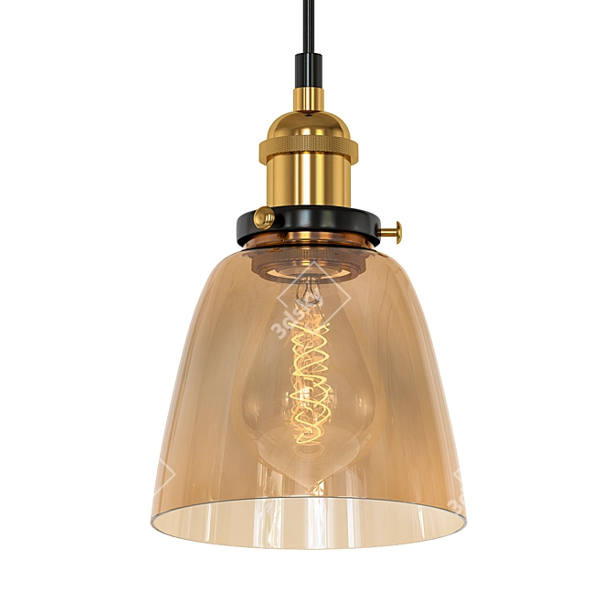 Retro Pendant Lighting Fixture 3D model image 1