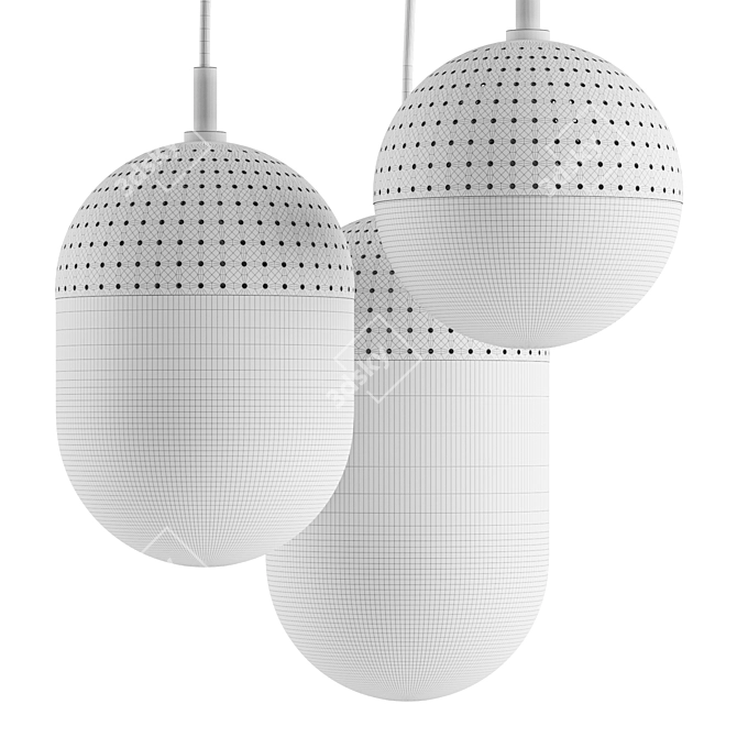 Geometric Dot Pendant by Rikke 3D model image 3