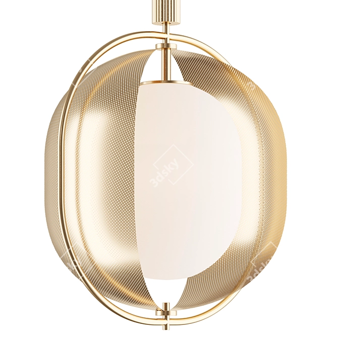 Elegant Pearl Pendant Light 3D model image 2