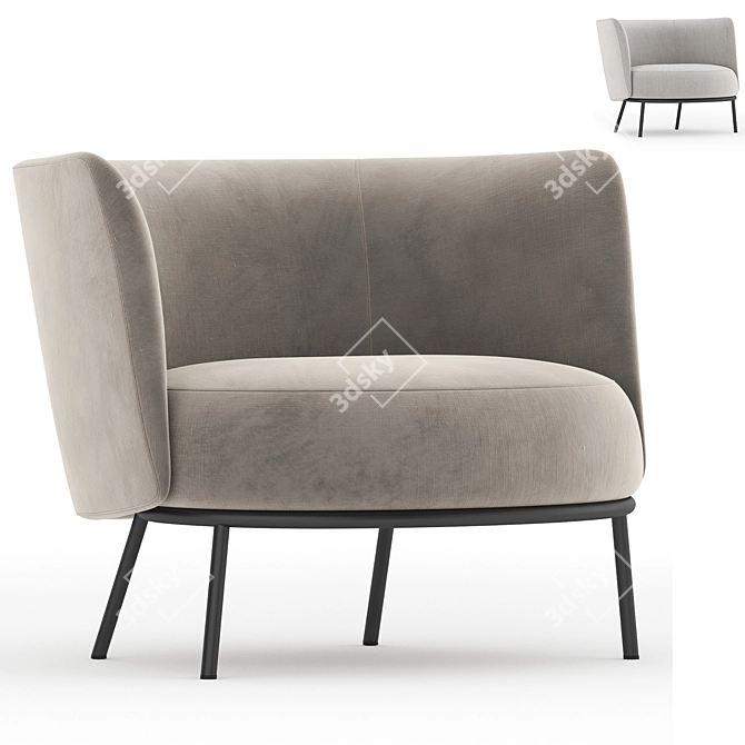 Sleek SHIFT LOW ARMCHAIR Design 3D model image 1