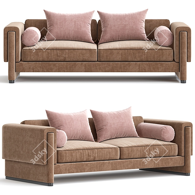 Realistic Howard Sofa Model 3D model image 2