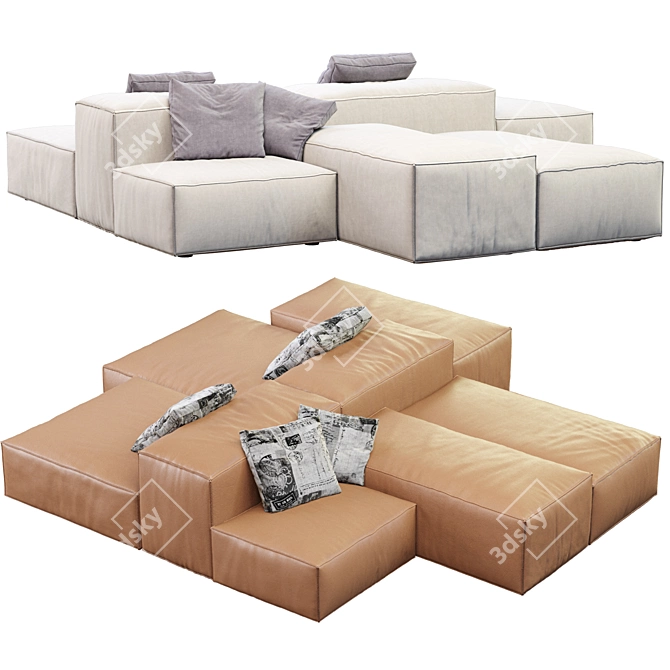 Contemporary Living Divani Sofa 3D model image 2