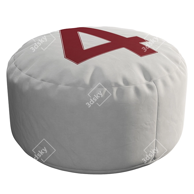 Nautical Navy Sail Pouf 3D model image 1