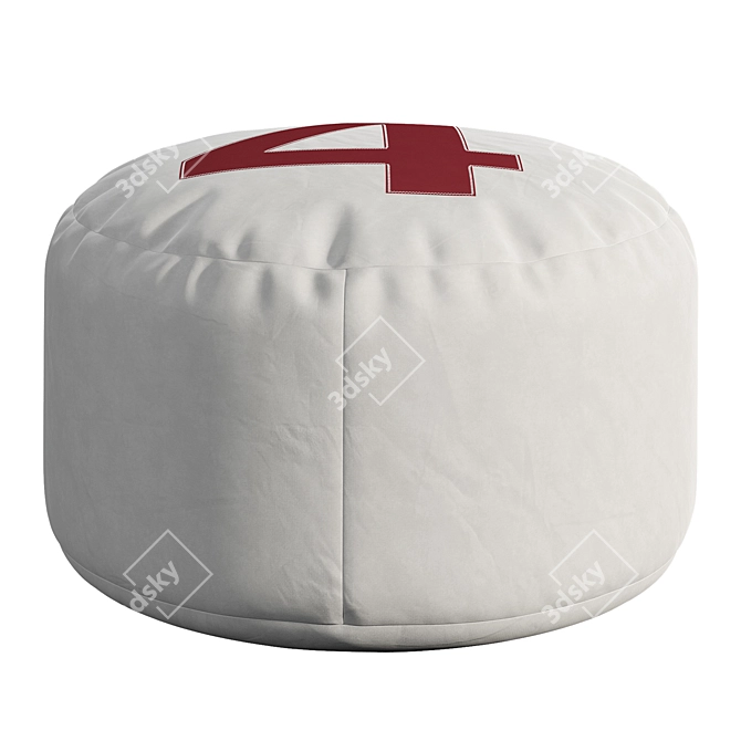 Nautical Navy Sail Pouf 3D model image 2