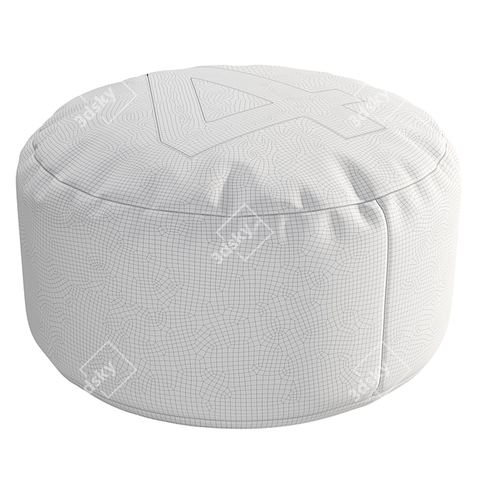 Nautical Navy Sail Pouf 3D model image 4